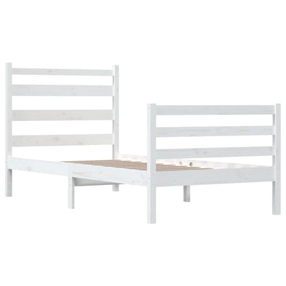 Giroletto in Legno Massello di Pino 90x190 cm Bianco - homemem39