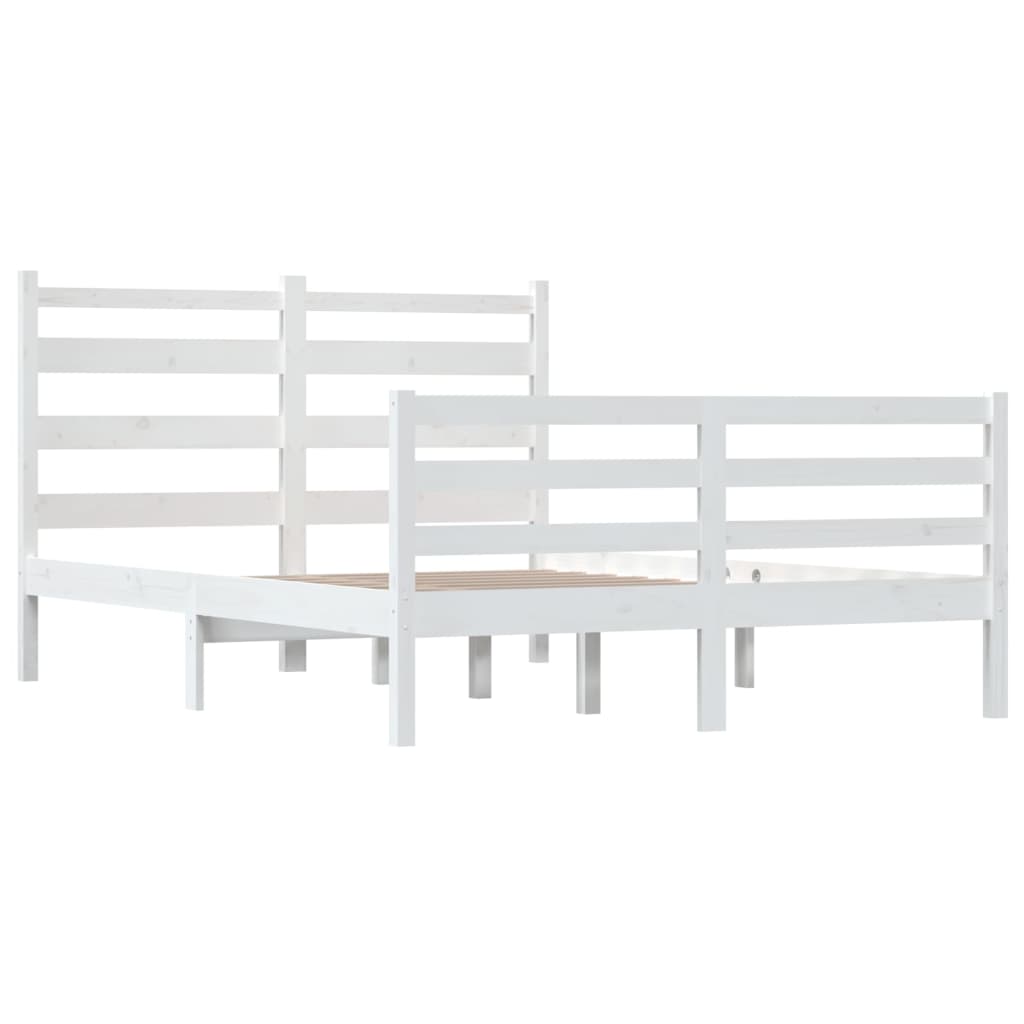 Giroletto in Legno Massello di Pino 140x200 cm Bianco - homemem39