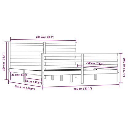 Giroletto in Legno Massello di Pino 200x200 cm - homemem39