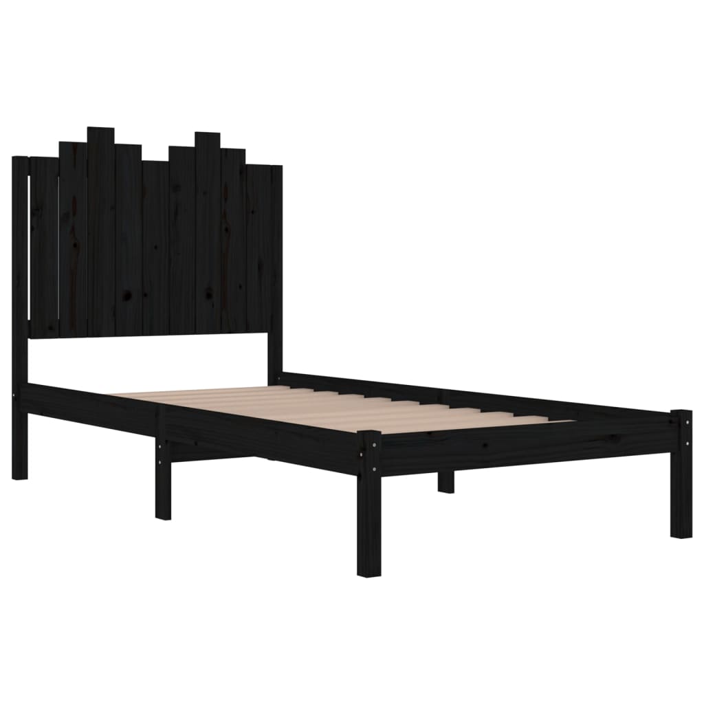 Giroletto in Legno Massello Nero 75x190 cm Small Single - homemem39