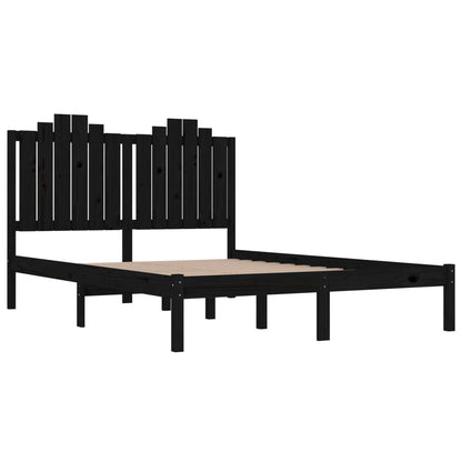 Giroletto Nero in Legno Massello di Pino 140x190 cm - homemem39