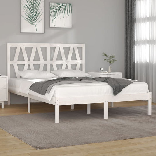 Giroletto Bianco Legno Massello di Pino 120x190cm Small Double - homemem39