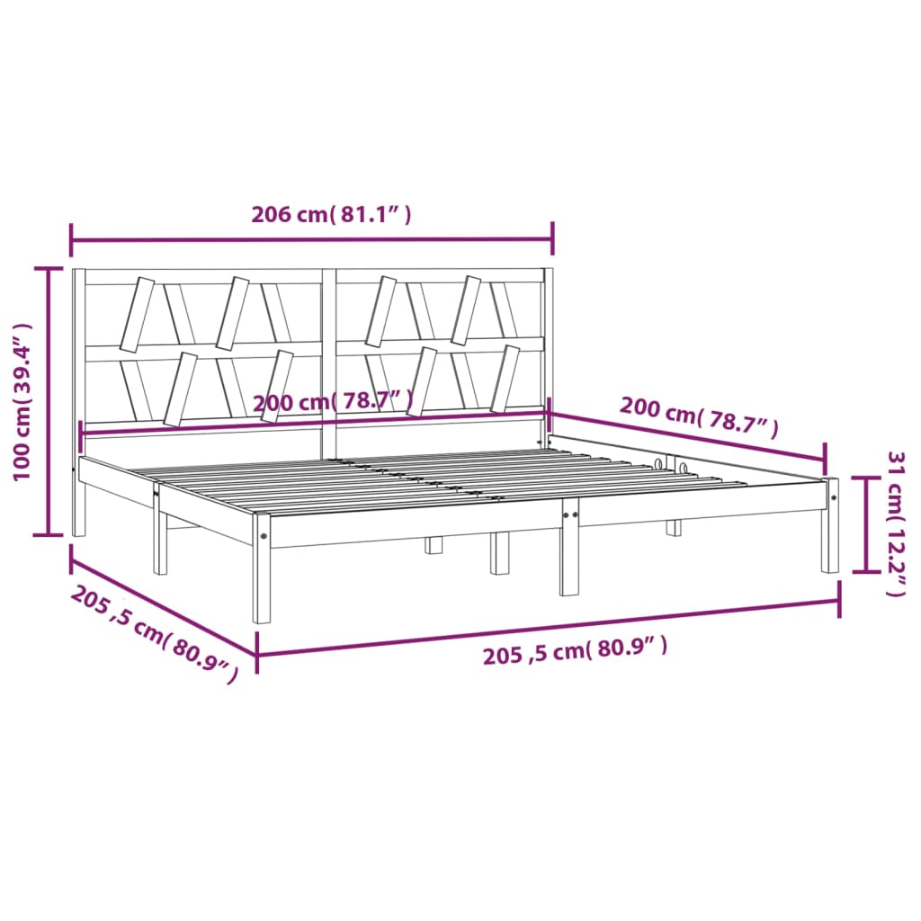 Giroletto in Legno Massello di Pino 200x200 cm - homemem39