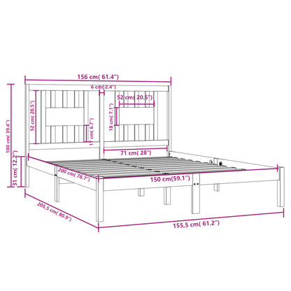 Giroletto in Legno Massello 150x200 cm King Size - homemem39