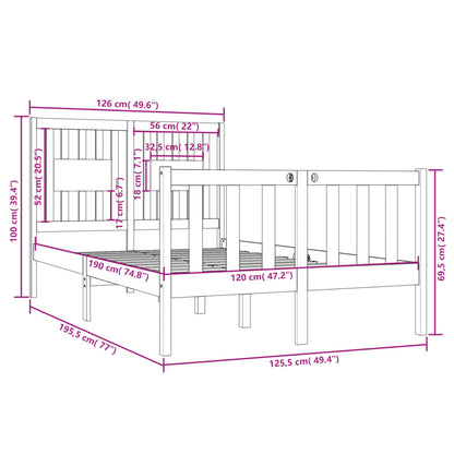 Giroletto Bianco in Legno Massello 120x190 cm Small Double - homemem39