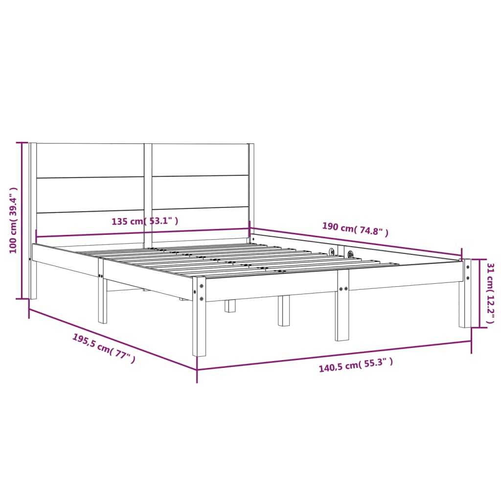 Giroletto in Legno Massello 135x190 cm Double - homemem39