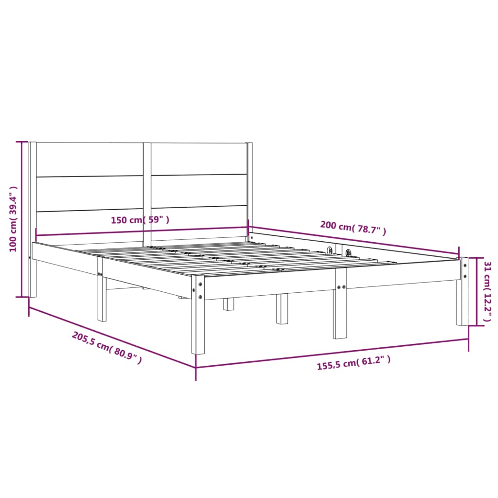 Giroletto in Legno Massello 150x200 cm King Size - homemem39