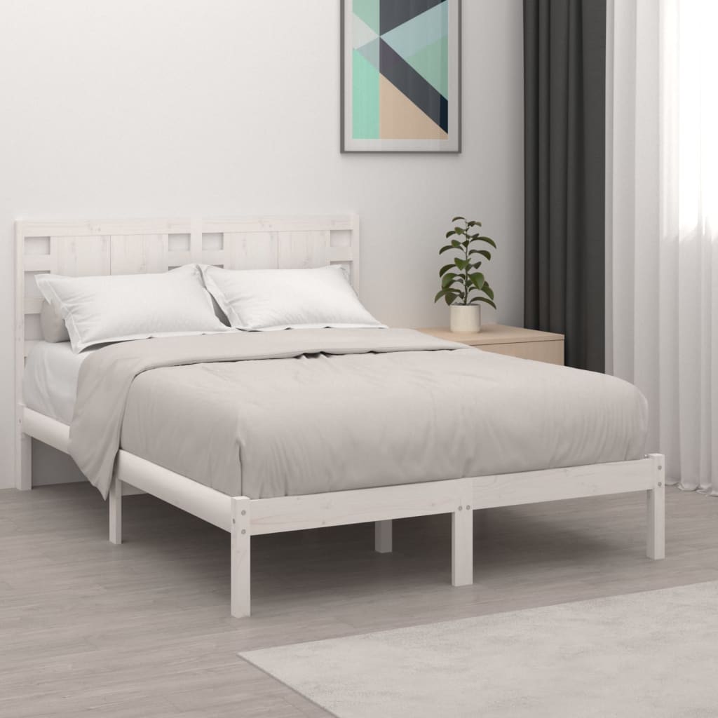 Giroletto Bianco in Legno Massello 120x190 cm Small Double - homemem39