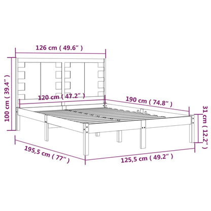 Giroletto Nero in Legno Massello 120x190 cm 4FT Small Double - homemem39