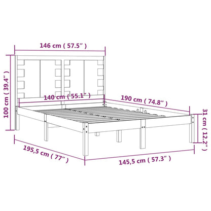 Giroletto Nero in Legno Massello di Pino 140x190 cm - homemem39