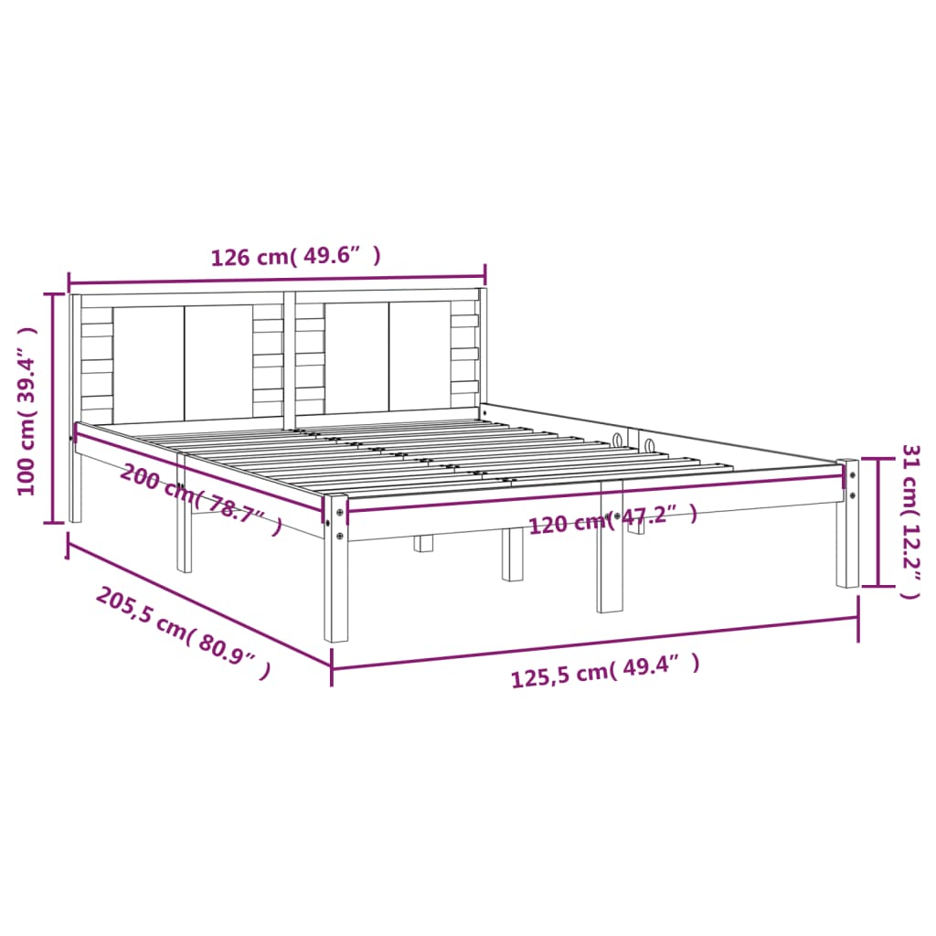 Giroletto Bianco in Legno Massello di Pino 120x200 cm - homemem39