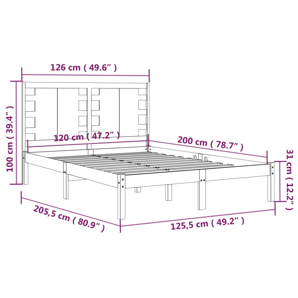 Giroletto Nero in Legno Massello di Pino 120x200 cm - homemem39