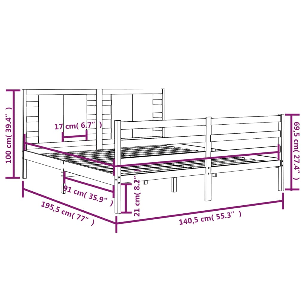 Giroletto in Legno Massello 135x190 cm Small Double - homemem39