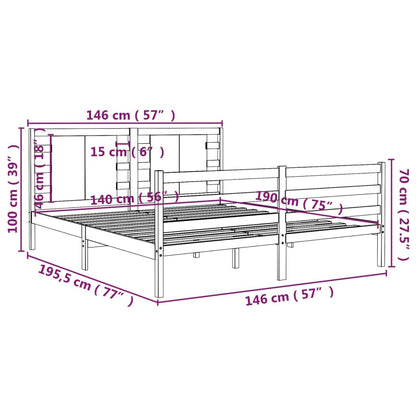 Giroletto Grigio in Legno Massello di Pino 140x190 cm - homemem39