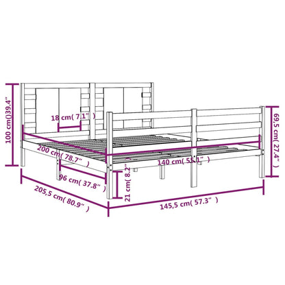 Giroletto Bianco in Legno Massello di Pino 140x200 cm - homemem39