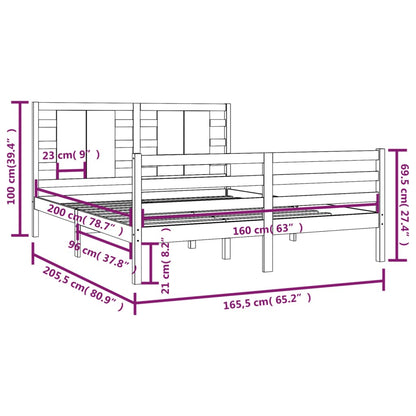 Giroletto Bianco in Legno Massello di Pino 160x200 cm - homemem39