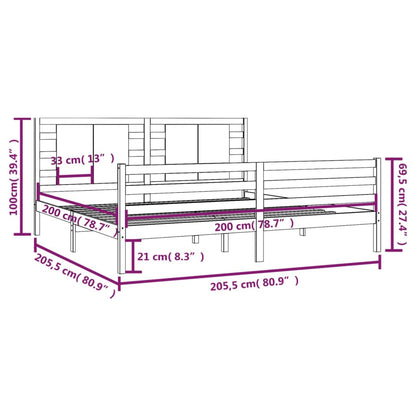 Giroletto Nero in Legno Massello di Pino 200x200 cm - homemem39