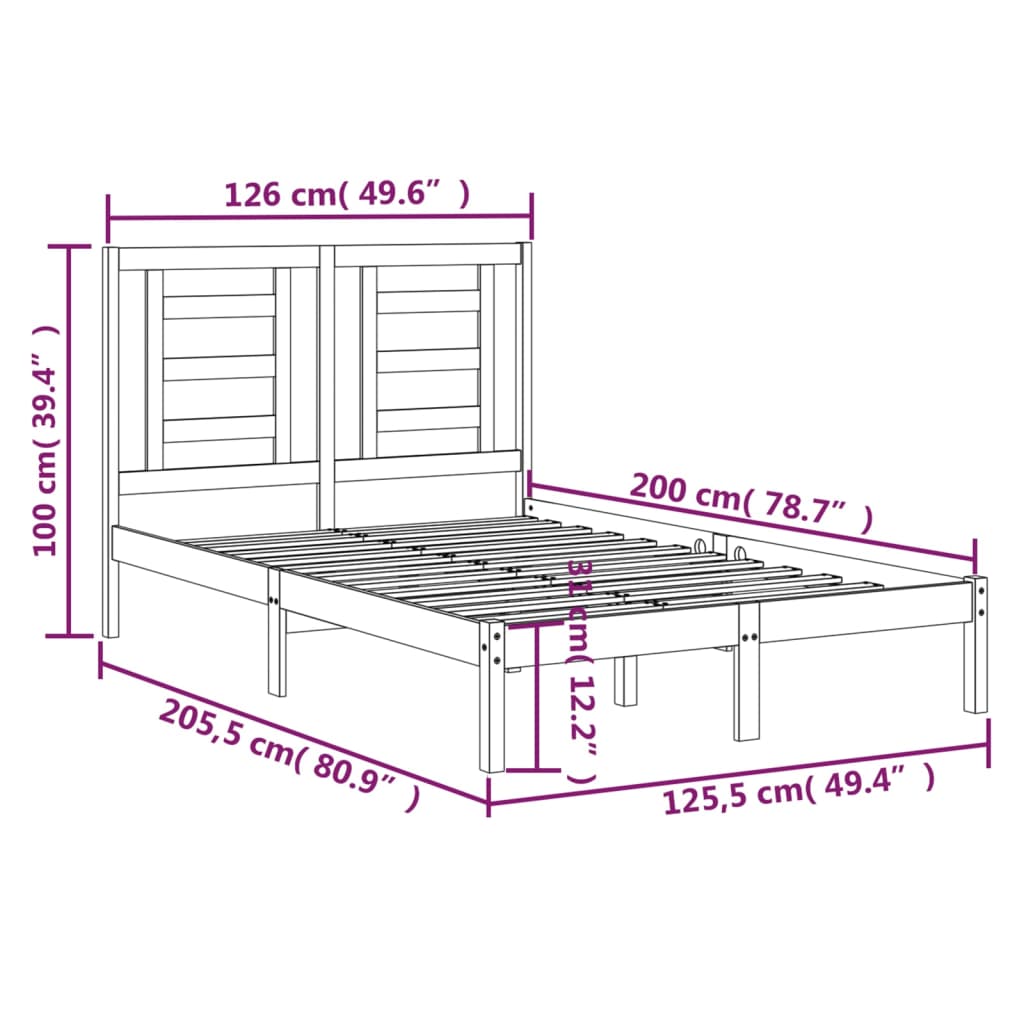 Giroletto in Legno Massello di Pino 120x200 cm - homemem39