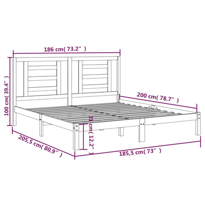 Giroletto Nero in Legno Massello 180x200 cm 6FT Super King - homemem39