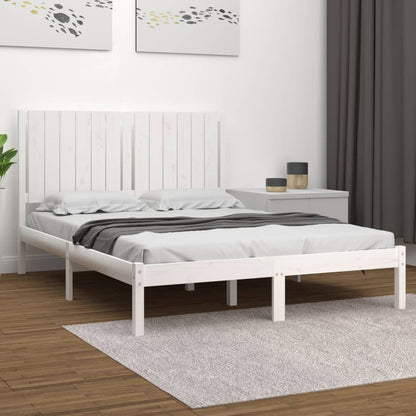 Giroletto Bianco in Legno Massello di Pino 140x190 cm - homemem39