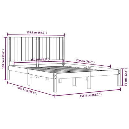 Giroletto Bianco in Legno Massello 150x200 cm King Size - homemem39