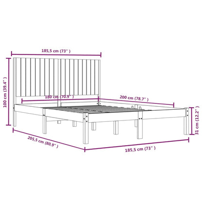 Giroletto Bianco in Legno Massello 180x200 cm Super King - homemem39