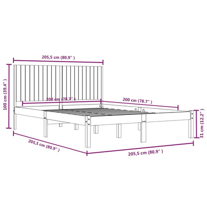 Giroletto Nero in Legno Massello di Pino 200x200 cm - homemem39