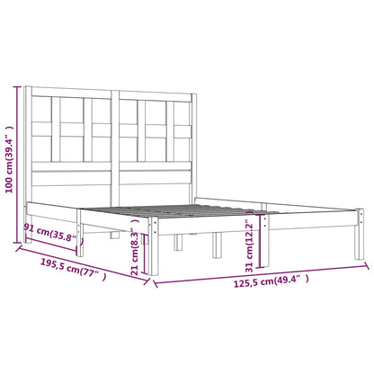 Giroletto Bianco Legno Massello di Pino 120x190cm Small Double - homemem39