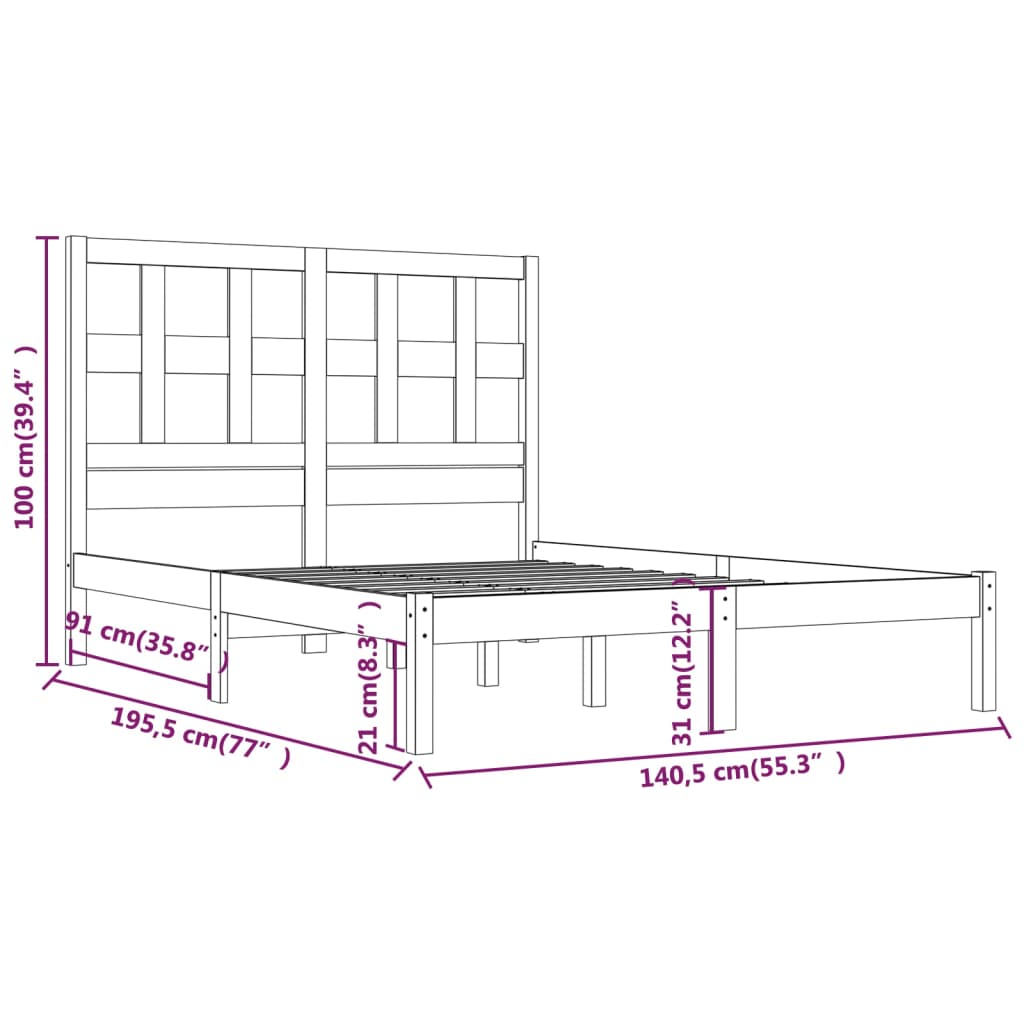 Giroletto in Legno Massello 135x190 cm Small Double - homemem39