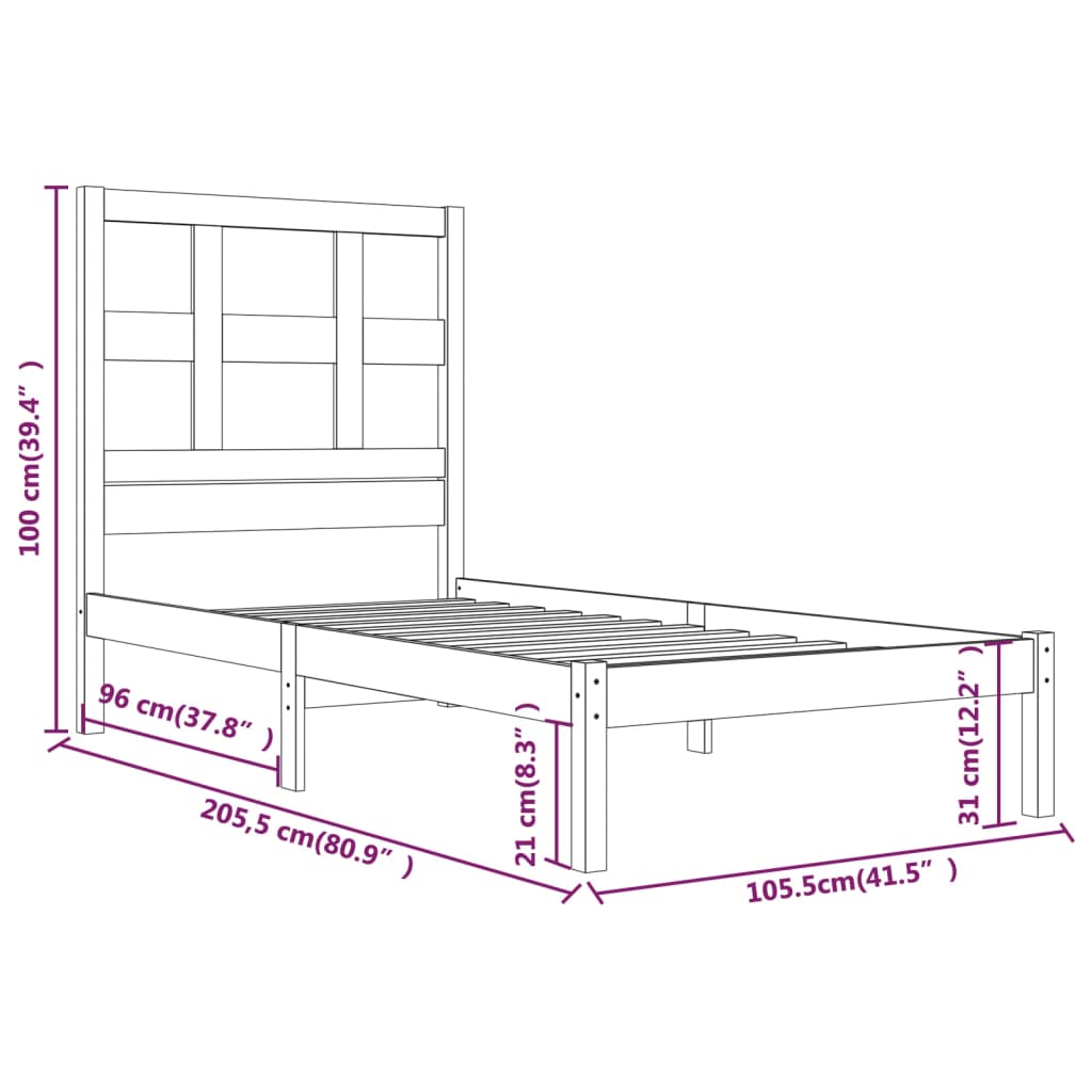 Giroletto Miele in Legno Massello di Pino 100x200 cm - homemem39