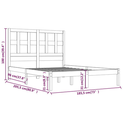 Giroletto Bianco Legno Massello Pino 180x200 cm 6FT Super King - homemem39