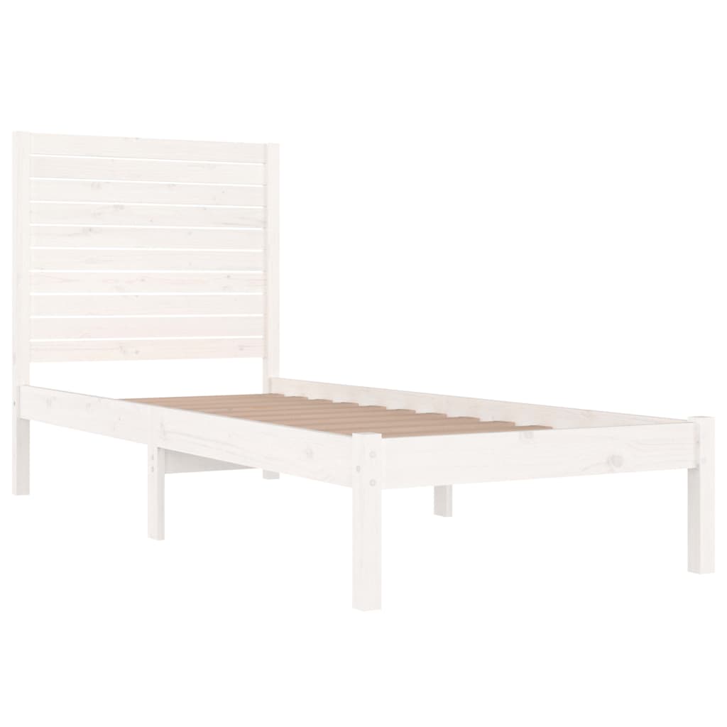 Giroletto Bianco in Legno Massello 75x190 cm Small Single - homemem39