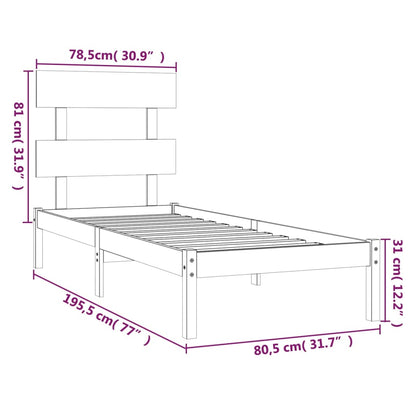 Giroletto in Legno Massello 75x190 cm Small Single - homemem39