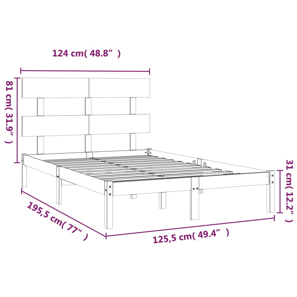 Giroletto in Legno Massello 120x190 cm Small Double - homemem39