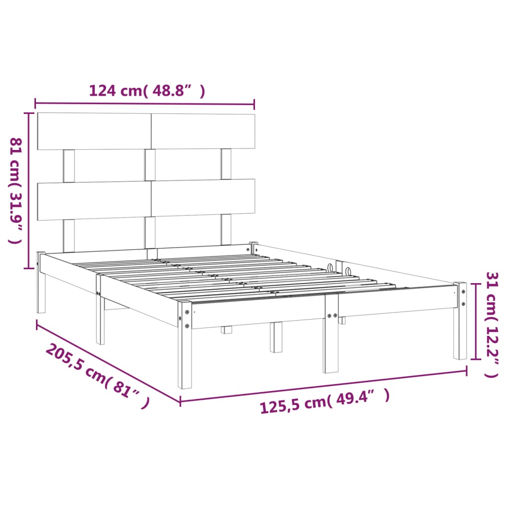 Giroletto Bianco in Legno Massello 120x200 cm - homemem39