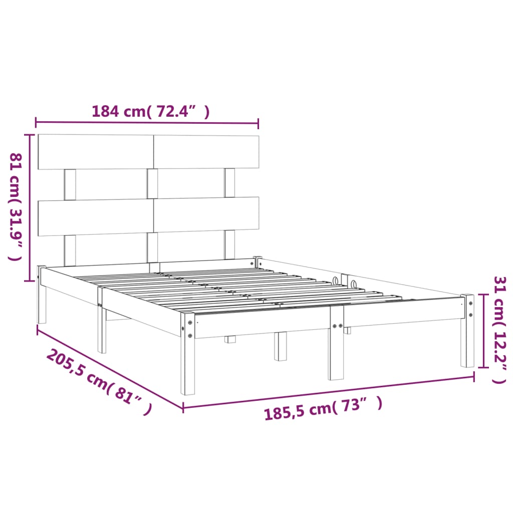 Giroletto in Legno Massello 180x200 cm Super King - homemem39