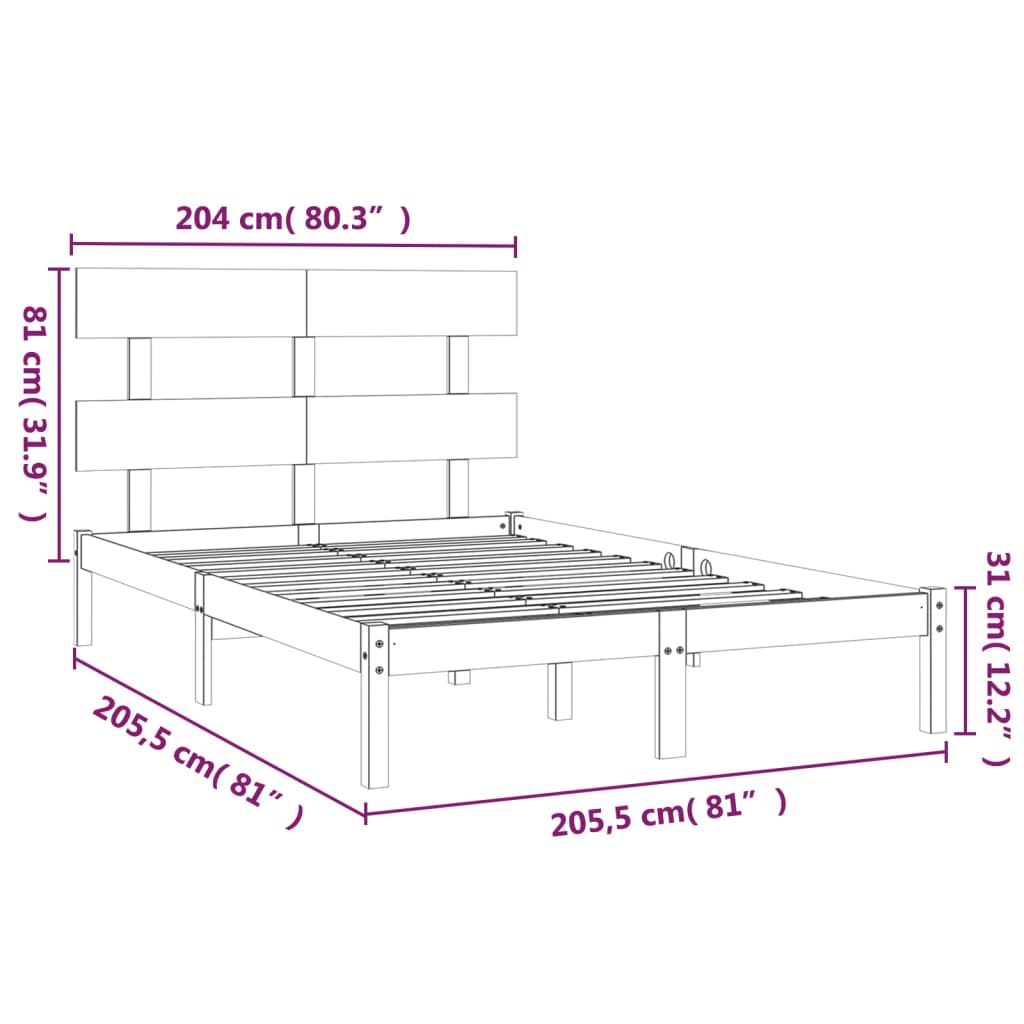 Giroletto Nero in Legno Massello 200x200 cm - homemem39