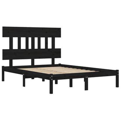 Giroletto Nero in Legno Massello 140x190 cm - homemem39