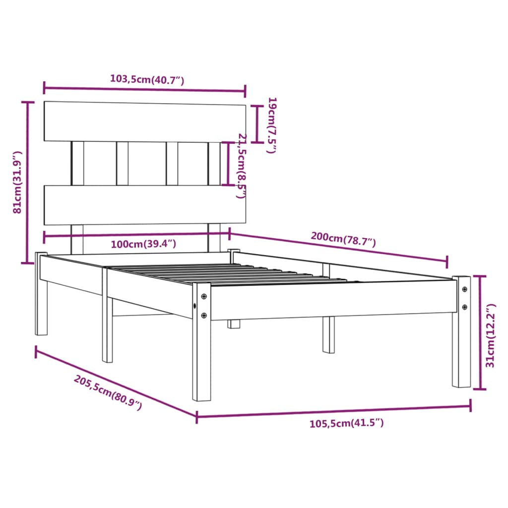 Giroletto in Legno Massello 100x200 cm - homemem39