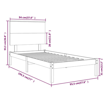 Giroletto in Legno Massello 90x190 cm Single - homemem39