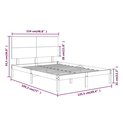 Giroletto Nero in Legno Massello 120x190 cm 4FT Small Double - homemem39