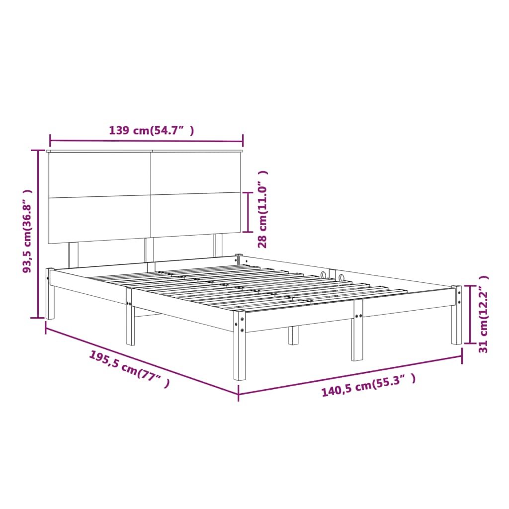 Giroletto in Legno Massello 135x190 cm Double - homemem39