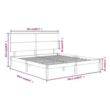 Giroletto Nero in Legno Massello di Pino 200x200 cm - homemem39