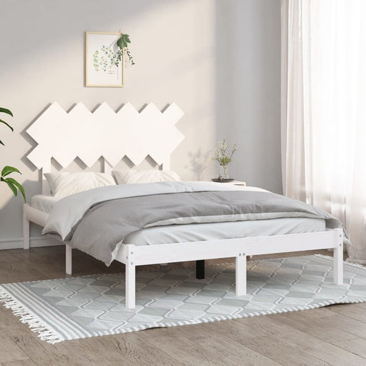 Giroletto Bianco 135x190 cm 4FT6 Double in Legno Massello - homemem39