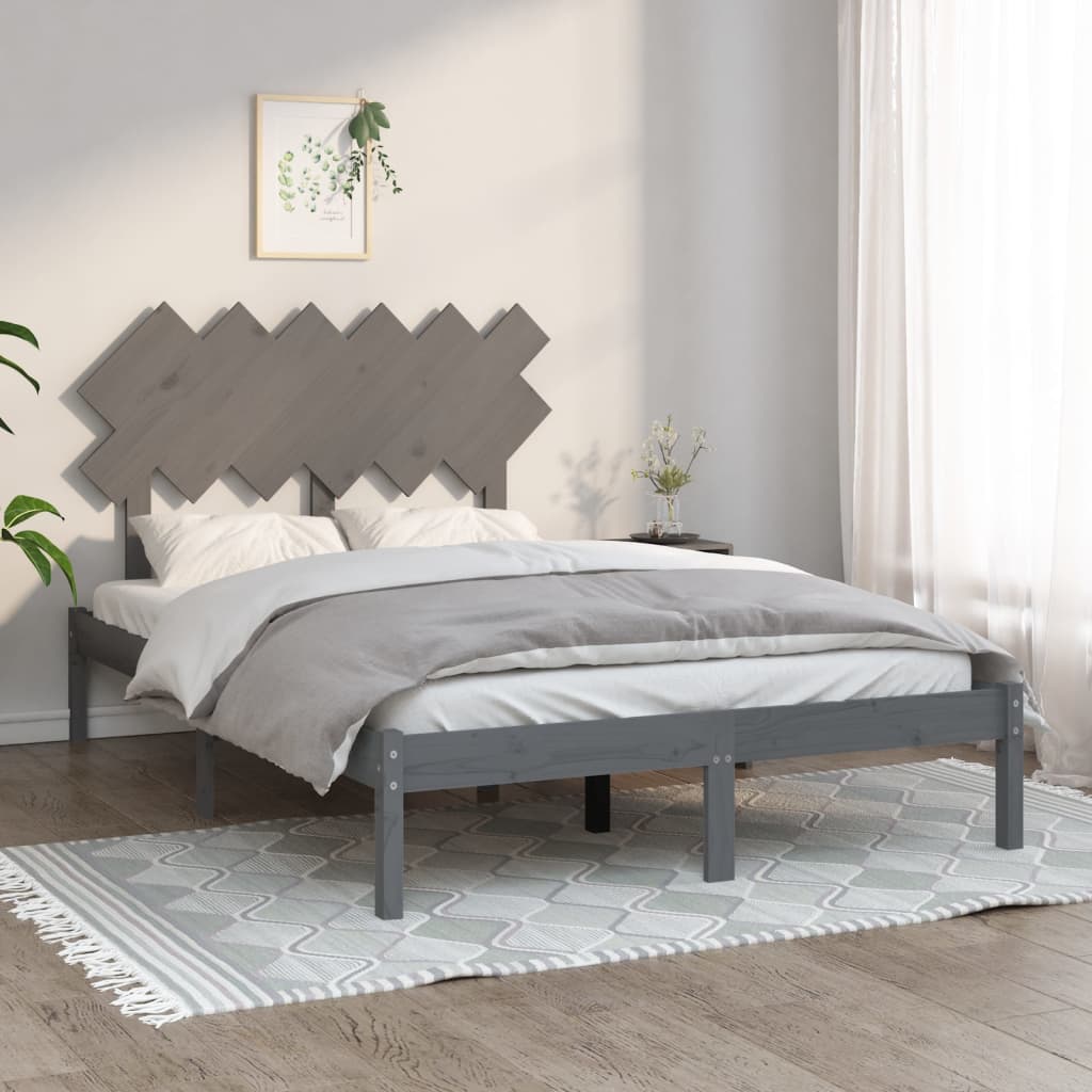 Giroletto Grigio 135x190 cm 4FT6 Double in Legno Massello - homemem39