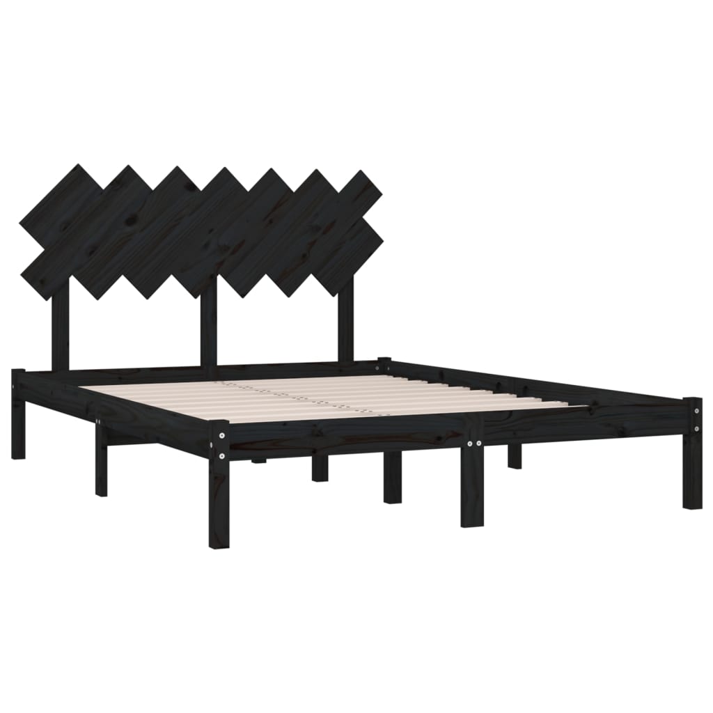 Giroletto Nero 140x190 cm in Legno Massello - homemem39