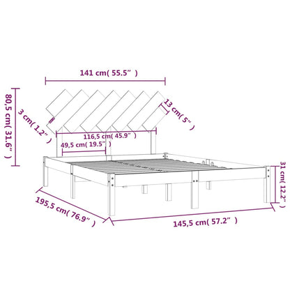 Giroletto Nero 140x190 cm in Legno Massello - homemem39