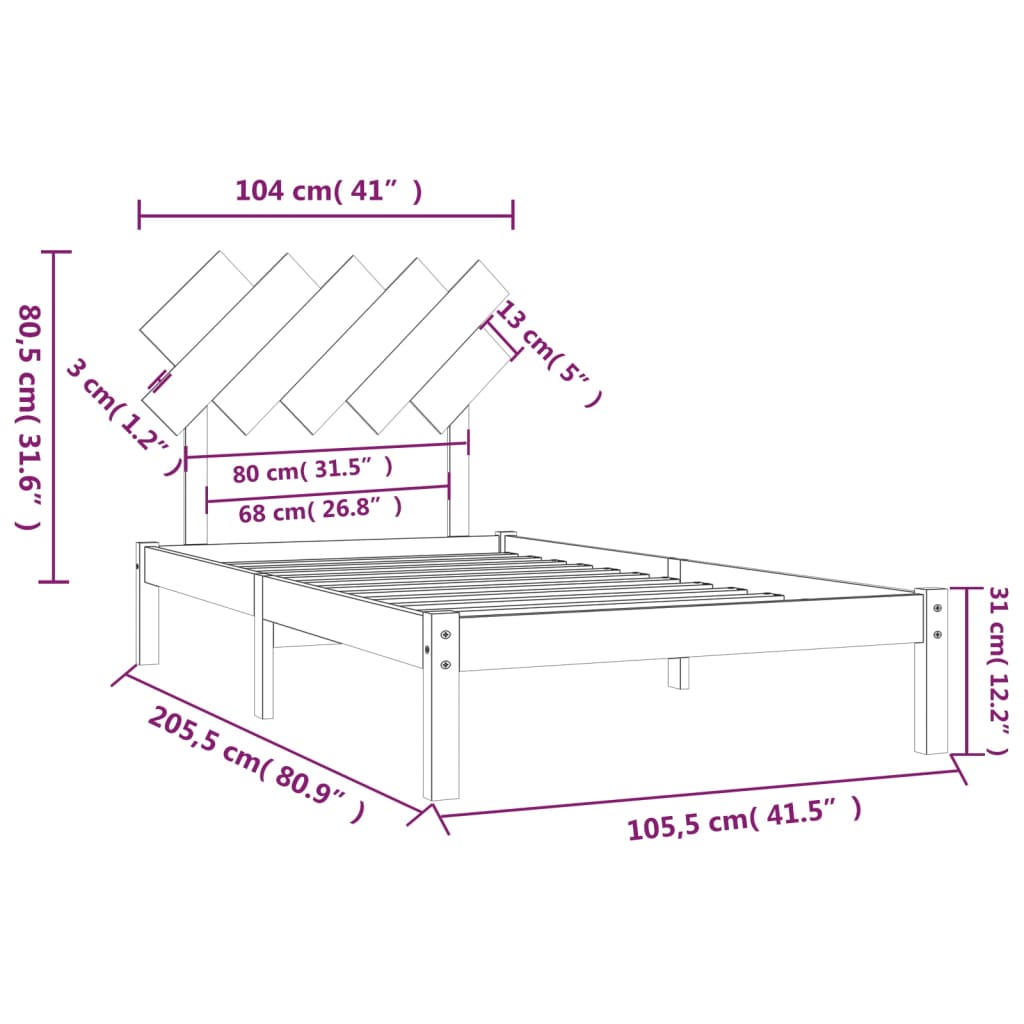 Giroletto Bianco 100x200 cm in Legno Massello - homemem39