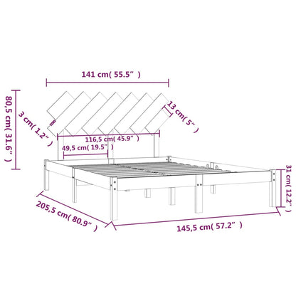 Giroletto Nero 140x200 cm in Legno Massello - homemem39