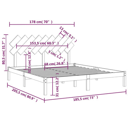 Giroletto Bianco 180x200 cm 6FT Super King in Legno Massello - homemem39